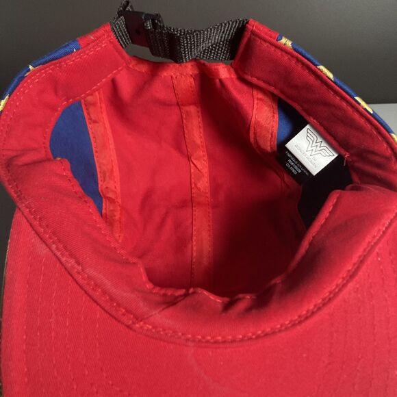 Wonder Woman Hat Red & Blue w/ Gold Bill (DC Comics, One Size Adjustable) Cap - Picture 9 of 9
